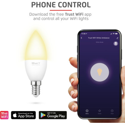 Умная лампочка Trust E14 470 Lumen, 1800-6500k, white (71284_TRUST) Винница - изображение 8