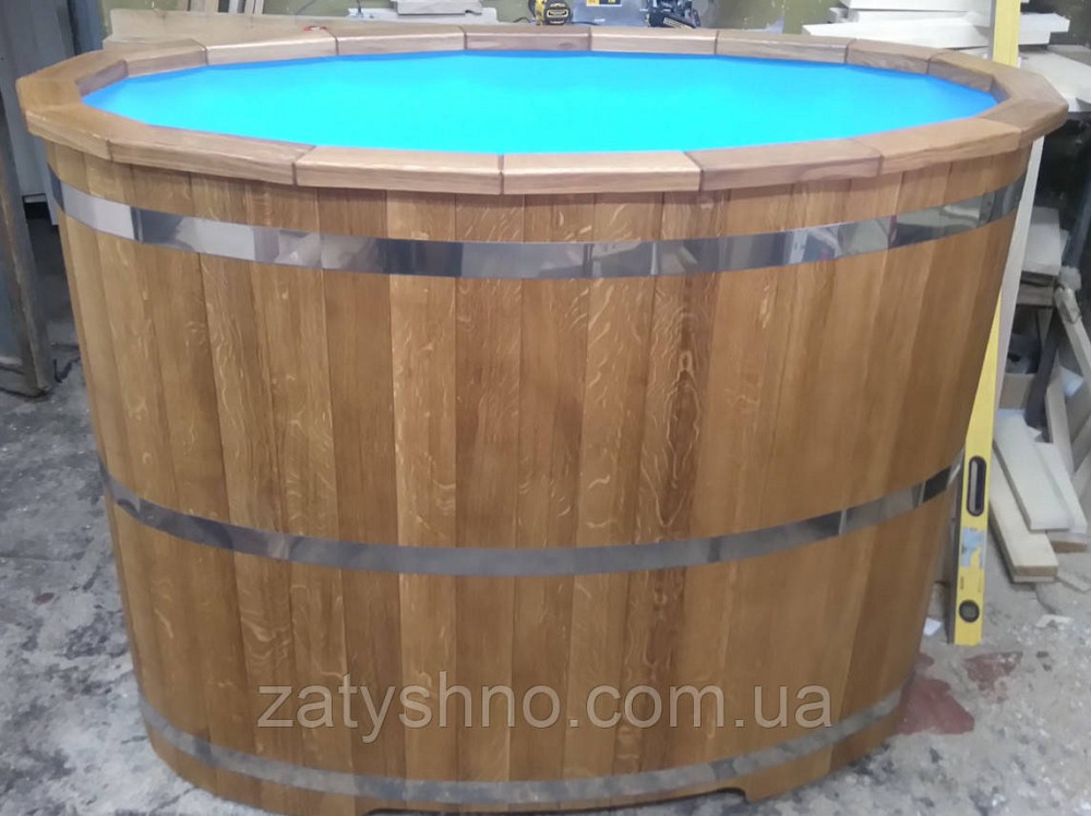 Овальна дубова купіль з поліпропеленовою вставкою 140*90*110 Київ - фото 3