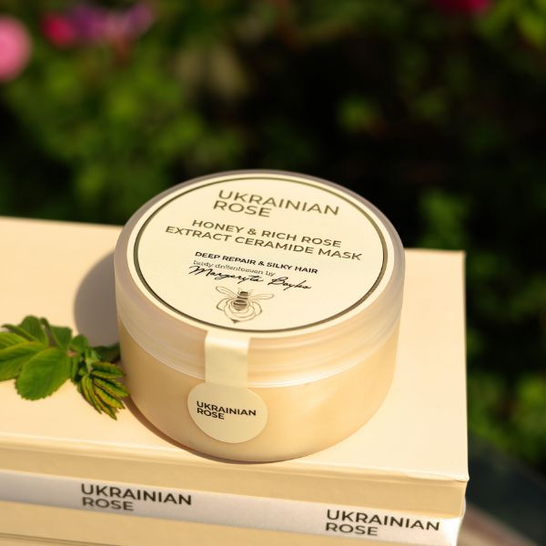 Восстанавливающая маска для волос с экстрактом меда, фитокератином и комплексом Ceramide A2 Ukrainian Rose 250 мл Киев - изображение 3