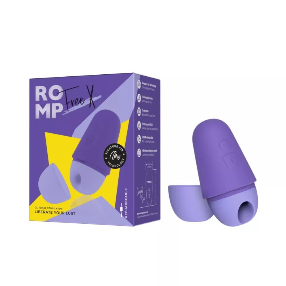 Вакуумный стимулятор для клитора ROMP Free X, силиконовый, фиолетовый Sex Aura Киев - изображение 1