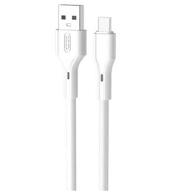 Кабель XO USB-Type-C 2.4A для зарядки телефона планшета круглый 1 м белый Киев - изображение 1