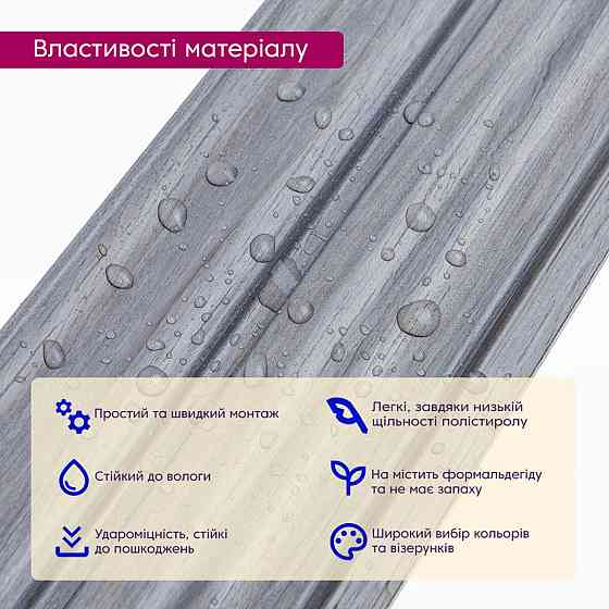 Рейка декоративная PS 2900х120х12мм Серое дерево SW-00002142- Киев