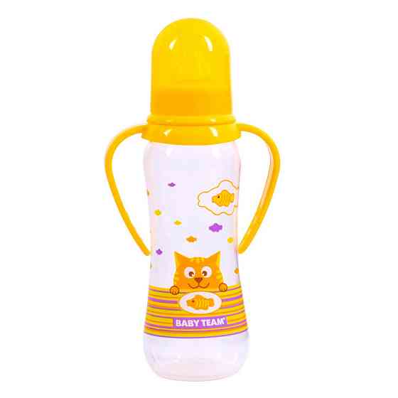 Пляшечка для годування з силіконовою соскою 1411_жовтий 250 мл Вінниця