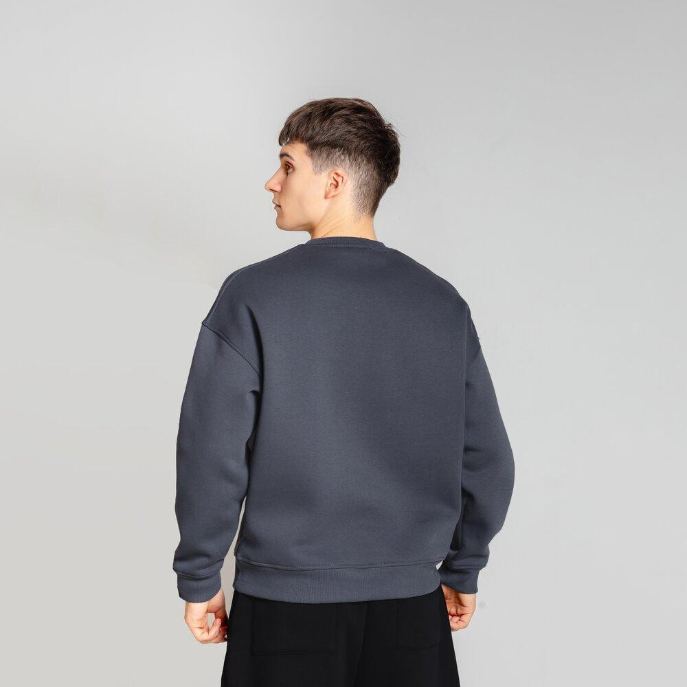 Свитшот Slavni оверсайз мужской темно-серый, Свитшот Slavni Ample тринитка начес темно-серый Киев - изображение 5