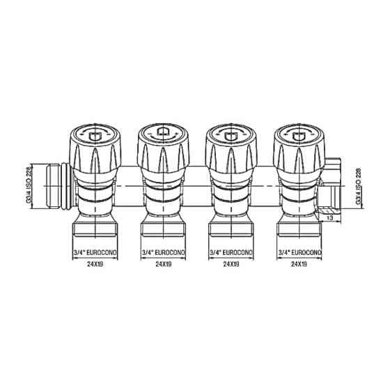 Колектор для теплої підлоги на 4 вих. Roho R809-04 - 3/4"x3/4" EK (RO0251) Київ