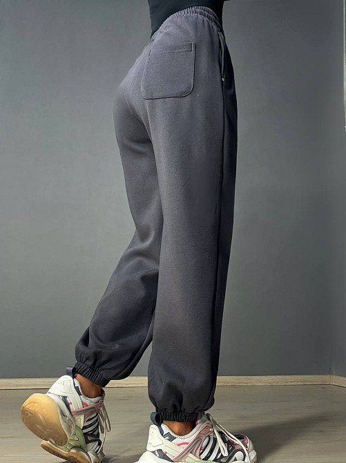 Штани жіночі A-N 27090 джогери спортивні на резинці трикотажні сірі, сірий, M Київ - фото 3