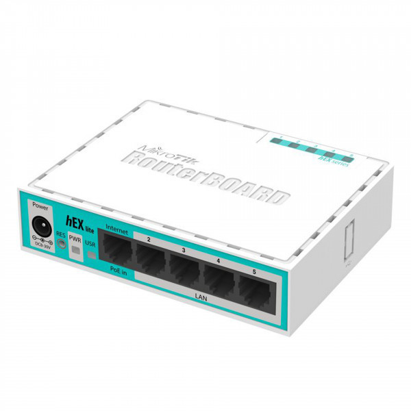 Маршрутизатор Mikrotik hEX lite RB750r2 with 850MHz CPU, 64MB RAM, 5 LAN ports, RouterOS L4, plastic (RB75092) Київ - фото 1
