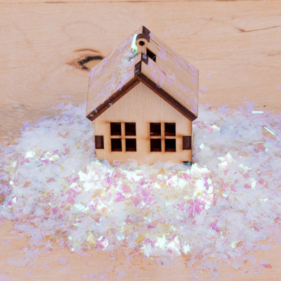 Украшение декоративное Novogod`ko сніг штучний, білий, перламутровий, крупний, 80 г (974177) Винница - изображение 1