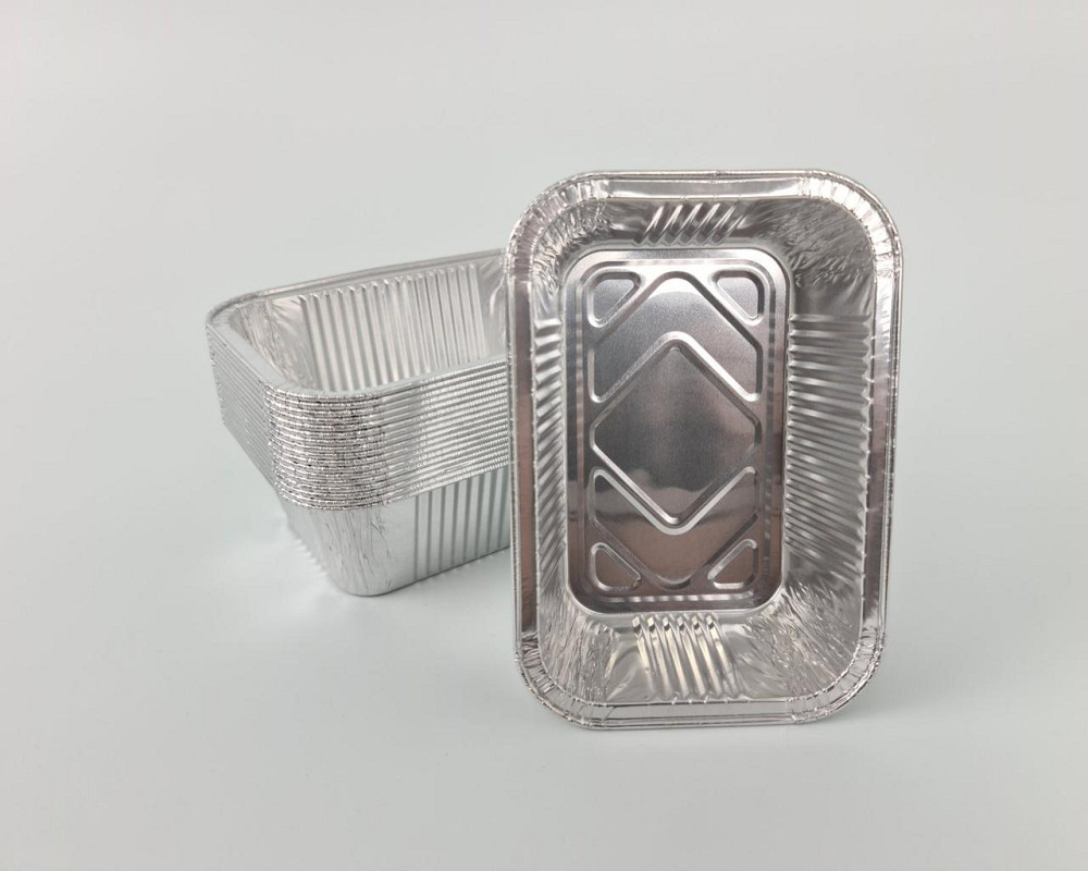 Контейнер із харчової алюмінієвої фольги прямокутний 520 мл R26G 100 шт. в пакованні (1 пачка) Харків - фото 5