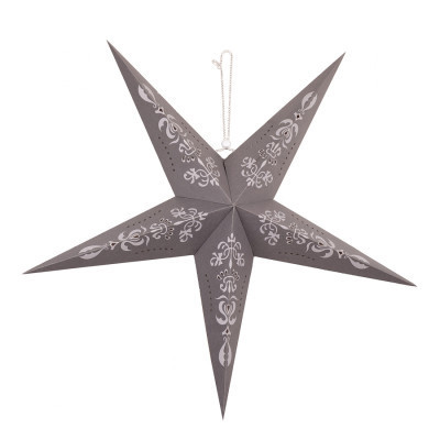 Ялинкова іграшка Novogod`ko Зірка паперова 3D, матове срібло, 60 см, LED (974216) Вінниця - фото 1