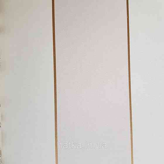 Шпалери вінілові на флізелін Caselio The Place to bed 0.53х10 м смуги білі кремові золотисті Київ