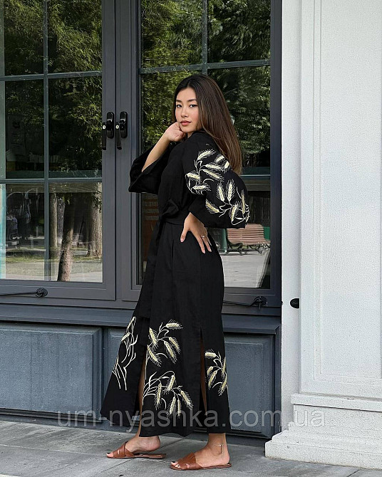 Жіноча вишита сукня льон Колоски Кривий Ріг - фото 6