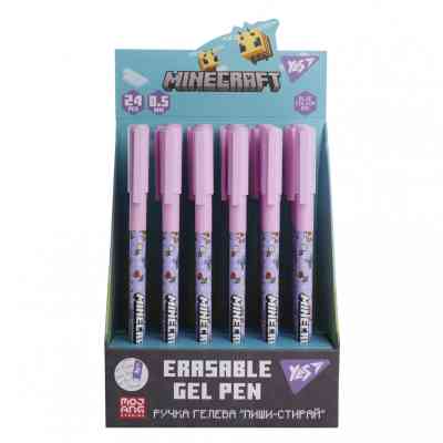 Ручка гелевая Yes пиши-стирай Minecraft.Spring 0,5 мм, синяя (420468) Винница