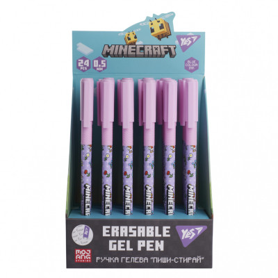 Ручка гелевая Yes пиши-стирай Minecraft.Spring 0,5 мм, синяя (420468) Винница - изображение 3