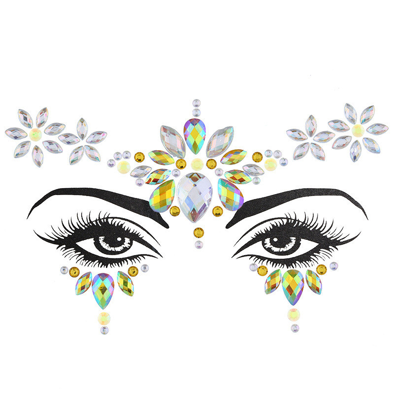 Стрази наклейки на обличчя для дітей і дорослих one size жовтий Київ - фото 1