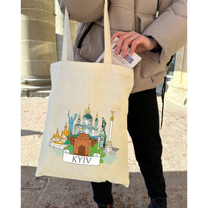 Екошопер BookOpt BK4070 "Київські пейзажі" бежевий Київ - фото 10