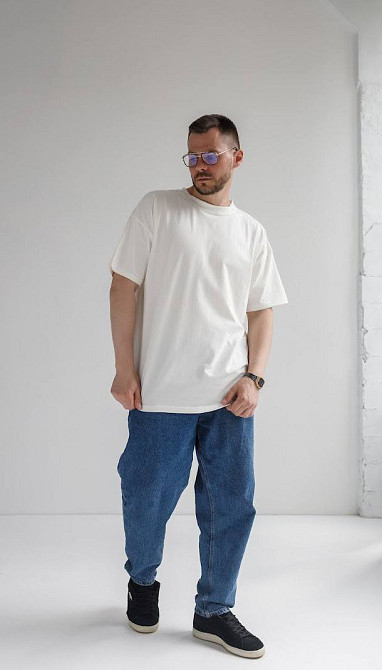 Футболка мужская оверсайз Белый 3XL/4XL Харьков - изображение 1