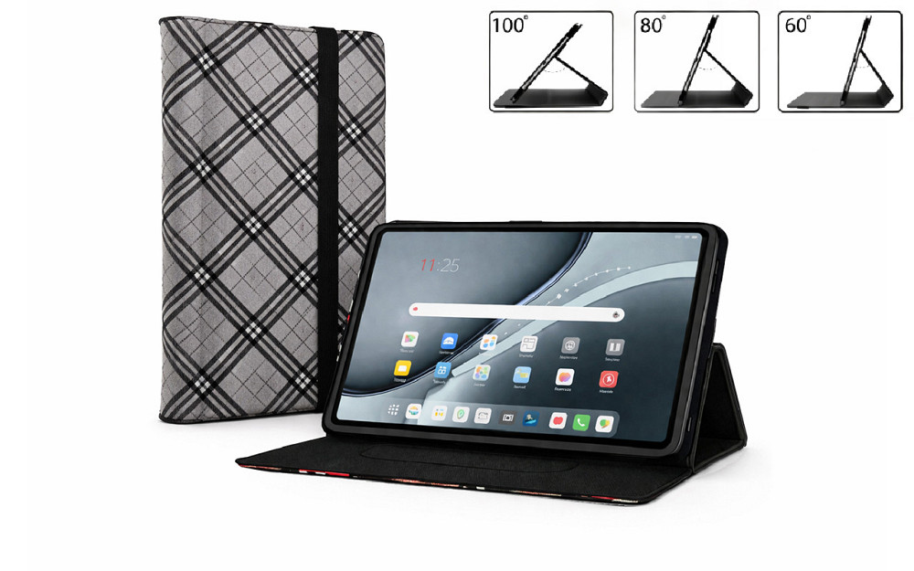Чехол-книжка PlastGuard для Pixus Blaze 9.7 3G Lte, Vision 10.1 4G  – эко-кожа, рамочная фиксация планшета, цвет Черный Клітинка Киев - изображение 1