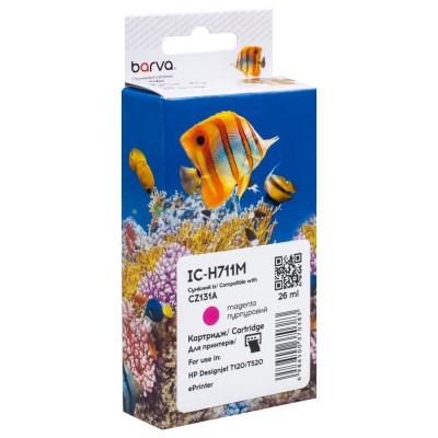 Картридж Barva HP 711 (CZ131A/CZ135A) 26 мл, Magenta (IC-H711M) Вінниця - фото 1