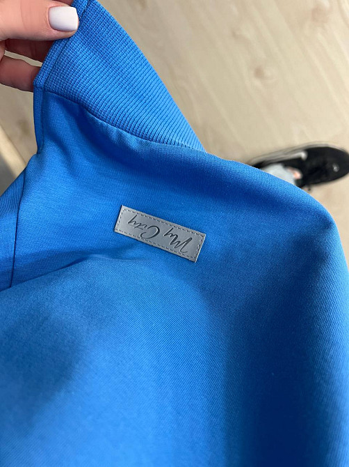 Свитшот женский My city 8054 удлиненный с воротничком разрезы по бокам оверсайз 48 , синий, 48 Киев - изображение 17