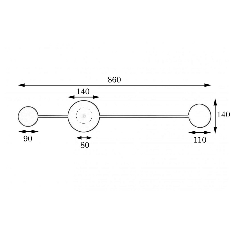 Оригінальне бра на стеінку 2-G4 чорний Disk NL 8614-2 BK Київ - фото 5
