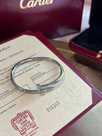 Cartier браслет цвях | Напилення білим золотом | Розсип цирконів на капелюшку | Ідеально для подарунка Одеса