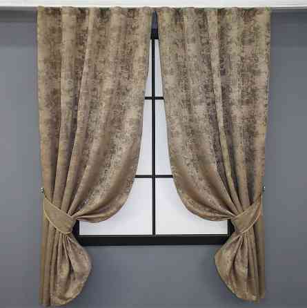 Комплект коротких штор VR-Textil Жакард Sultan YL № 1207ш Капучино 130х160 см 2 шт (39-157) Київ