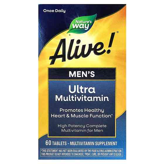 Мультивітаміни для чоловіків (Alive! Men&apos;s multi-vitamin) 60 таблеток Київ