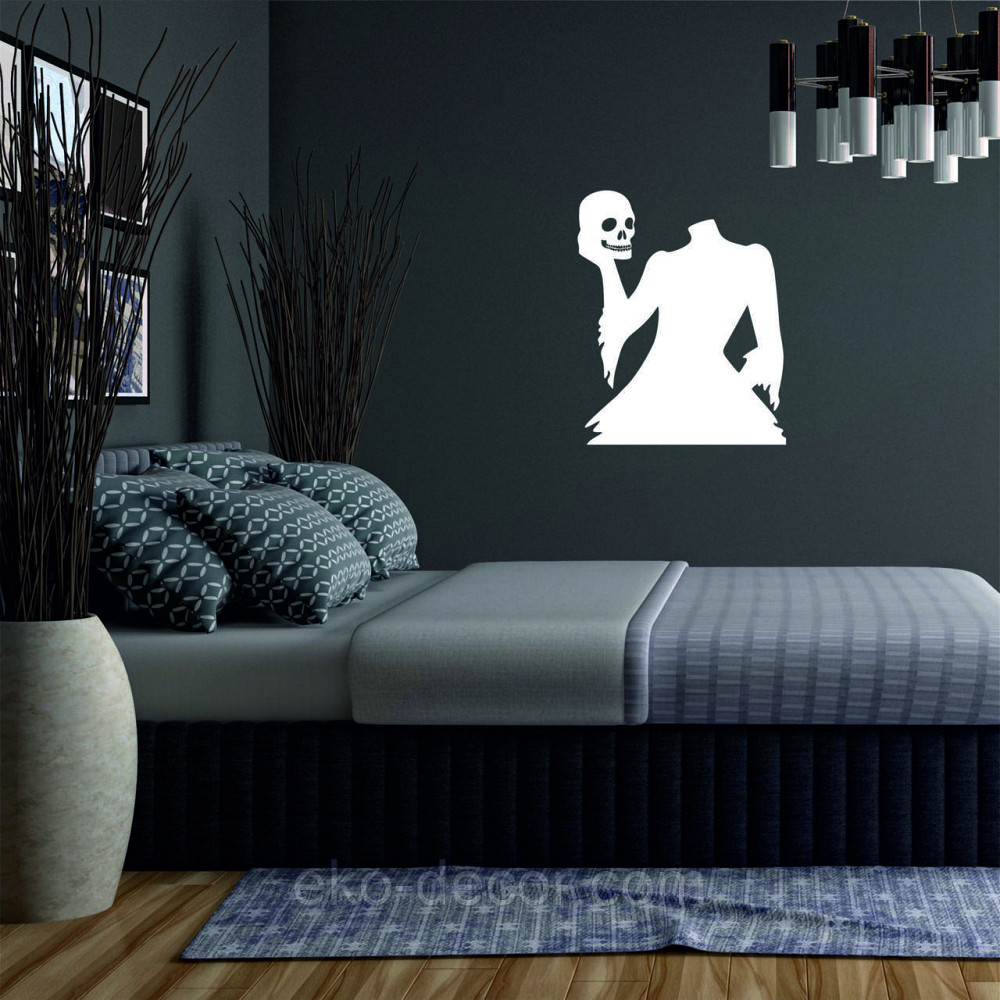 Декоративное настенное Панно «Безголовая женщина и череп», Декор на стену 110*90 см, Белый Киев - изображение 2