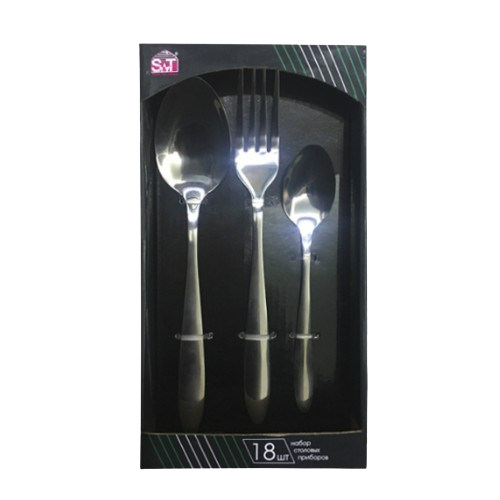 Набір столових приборів 18 предметів (виделки - 6шт/ст.ложки - 6шт/десерт.ложки - 6шт) 30502-4 Family-4 S&T Житомир - фото 1