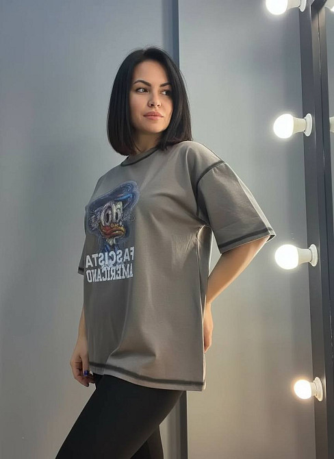 Футболка женская Lady Yep 0125 оверсайз с принтом one size шоколад, шоколад, one size Киев - изображение 10