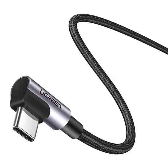 Кабель USB 2.0 Type-C M-M, 1 м, 90°, 60W Aluminum Braid Чорний, US323 UGREEN Вінниця