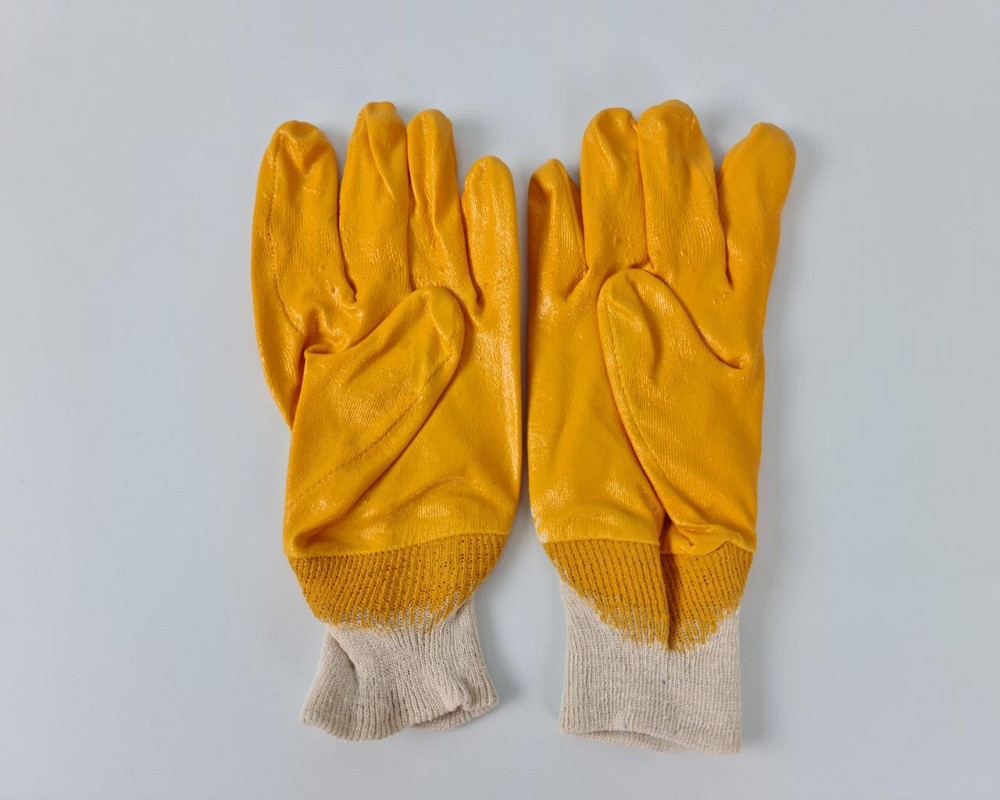 Господарські рукавички Залита Нітрил жовтий No10 "Intertool" (12 пар) Харків - фото 3