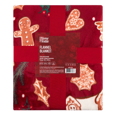 Плед Ardesto Christmas Flannel 160х200см, 100% поліестер, імбирні будиночки (ART0121PB) Вінниця - фото 1