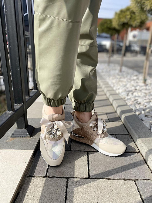 GINA ORIGINAL Кросівки жіночі GINA ORIGINAL 6986 беж/золото (весна-осінь, шкіра натуральна) (42 Коломыя - изображение 5