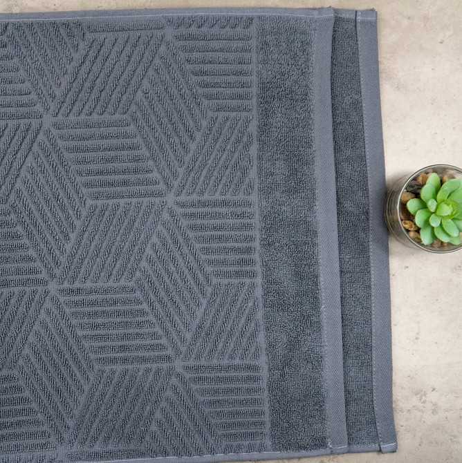 Махровий банний рушник Уельс GM Textile 70х140см 500г/м2 (Темно-Сірий) Суми - фото 4