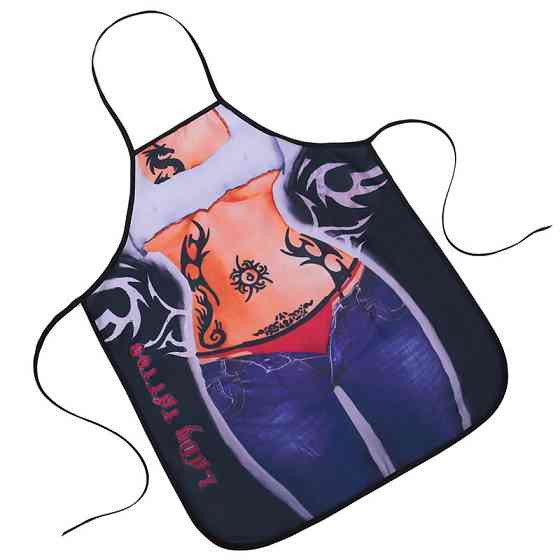 Фартук с приколом женщина с татуировками 75 на 60 см разноцветный Киев