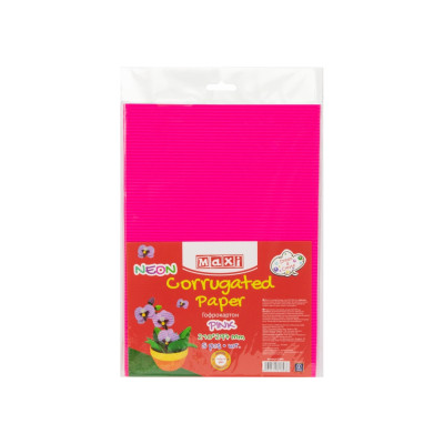 Кольоровий картон Maxi A4 Гофрокартон неоновий 21х29,7 см рожевий (MX61898) Вінниця - фото 1