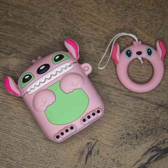 3D чехол для AirPods 1/2 Stitch Pink Київ