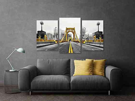Модульная картина в гостиную / спальню  Золотий міст  Art-674_3 70x130 см Киев