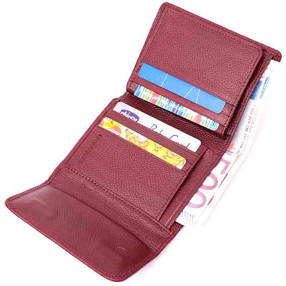 Кожаный женский кошелек с монетницей ST Leather 19480 Бордовый Киев