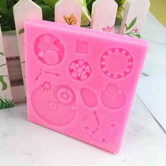 Молд силиконовый Механизмы часы 89 на 85 мм розовый Киев