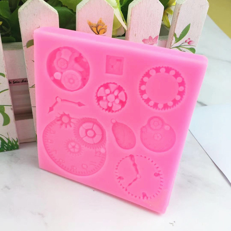 Молд силіконовий Механізми годинник 89 на 85 мм рожевий Київ - фото 4