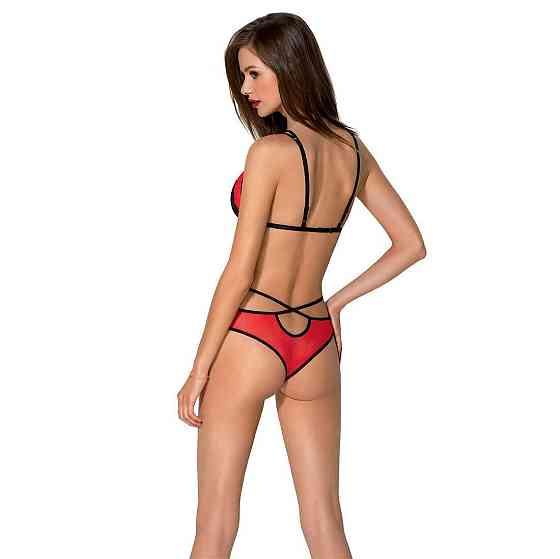 Комплект білизни Passion PEONIA SET L/XL red, бра, трусики Sex Aura Київ