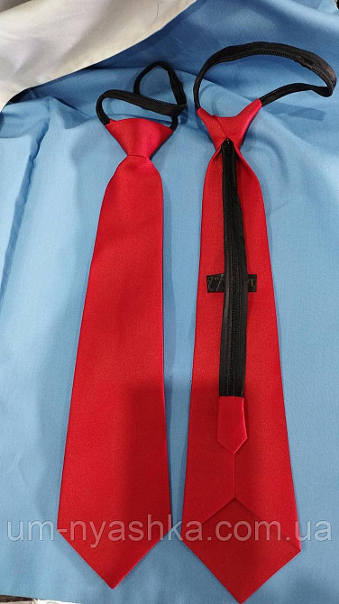 Галстук школьный детский красный на молнии Кривой Рог - изображение 1