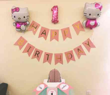 Гирлянда флажки Happy Birthday one size розовый Киев