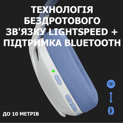 Наушники Logitech G435 Lightspeed Wireless Gaming Headset White (981-001074) Винница - изображение 4