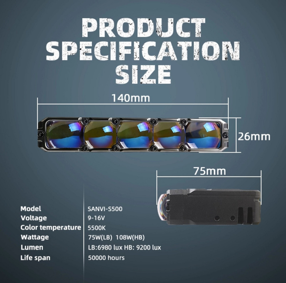 Комплект Bi-LED модулів Sanvi S500W 75/108W 12V 6000K/6000K — ближнє + дальнє світло, 2 шт Харків - фото 4