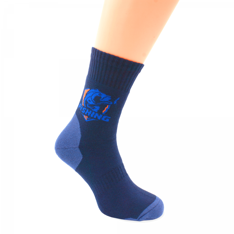 Носки зимние махровые трекинговые высокие FISHING Темно-синий 41-43 Сумы - изображение 1