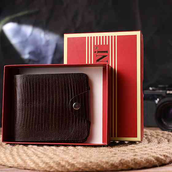 Элегантное портмоне для мужчин в два сложения из натуральной фактурной кожи CANPELLINI 21576 Коричневое Киев